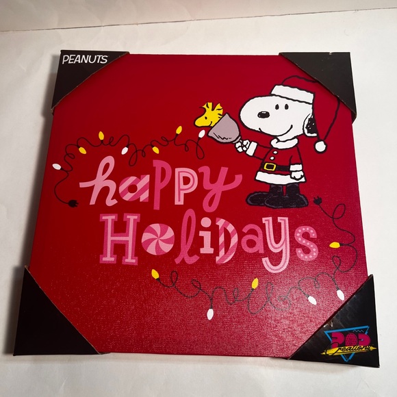 Peanuts Snoopy Red Holiday Canvas Art - Picture 1 of 6